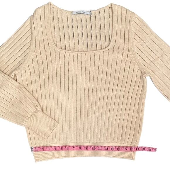 Stitches and Stripes Cotton Butter Cream Square Neck Sweater NEW Size XXL - Picture 2 of 9